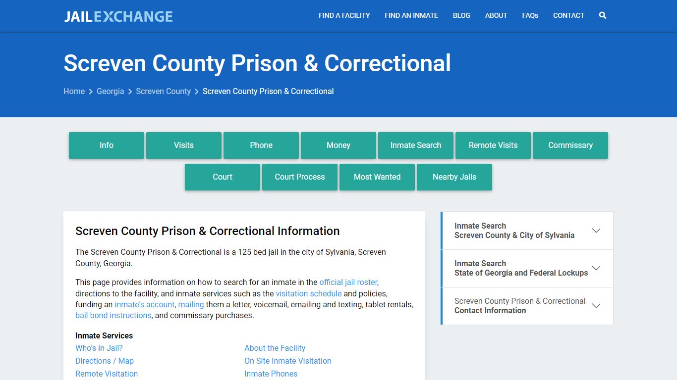Screven County Prison & Correctional - Jail Exchange